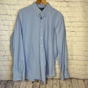 Ralph Lauren Custom Fit  Blue White Checkered Button Down Shirt Size‎ XL